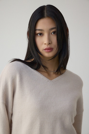 Vネックアソートカラーニットプルオーバー