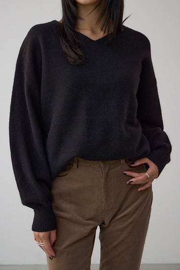 Vネックアソートカラーニットプルオーバー