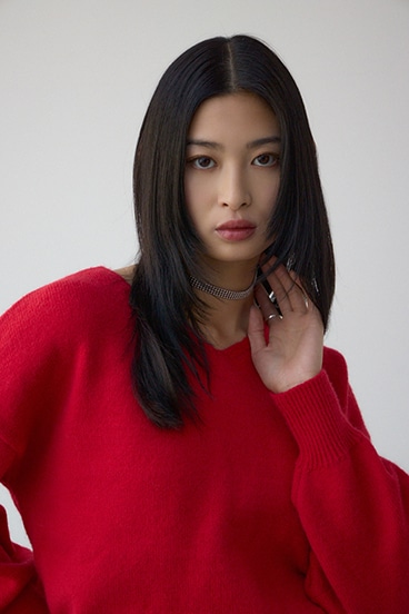 Vネックアソートカラーニットプルオーバー