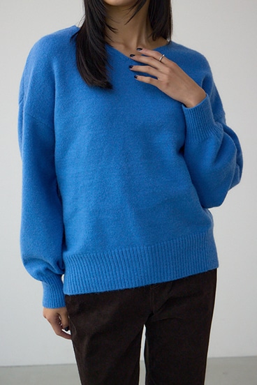 Vネックアソートカラーニットプルオーバー