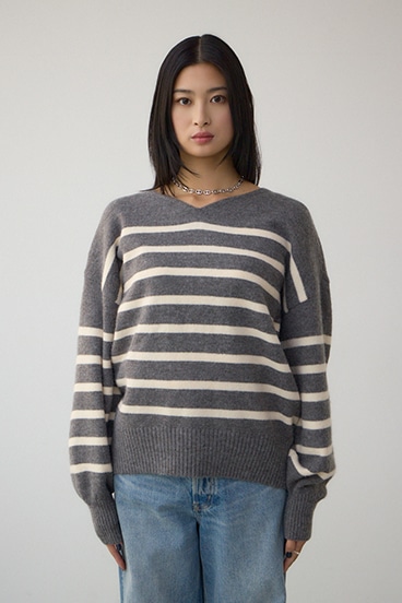 Vネックアソートカラーニットプルオーバー 詳細画像