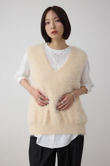 シャギーニットベスト 詳細画像