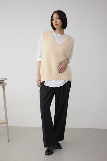 シャギーニットベスト 詳細画像