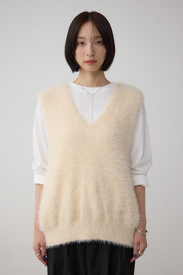 シャギーニットベスト 詳細画像