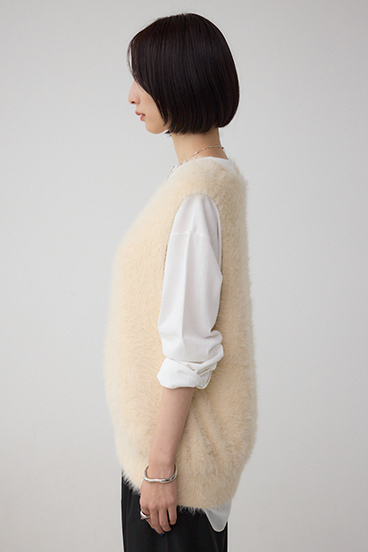 シャギーニットベスト 詳細画像