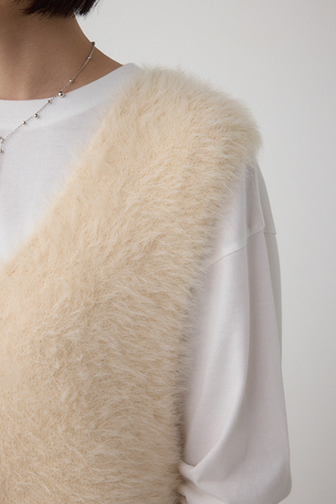 シャギーニットベスト 詳細画像