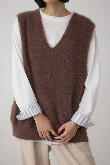 シャギーニットベスト