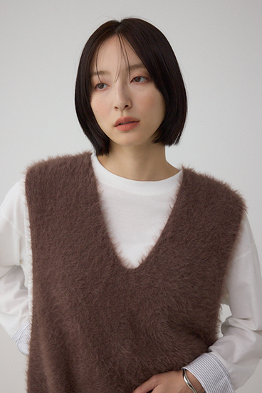 シャギーニットベスト