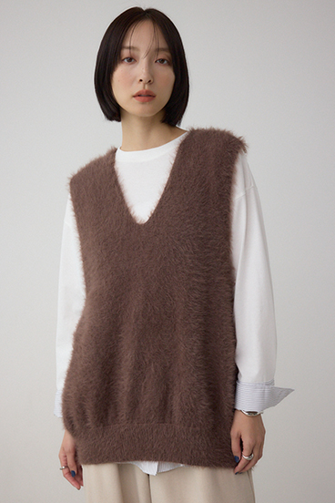 シャギーニットベスト 詳細画像