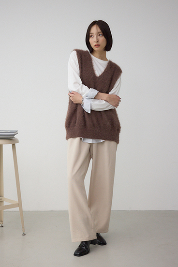 シャギーニットベスト 詳細画像