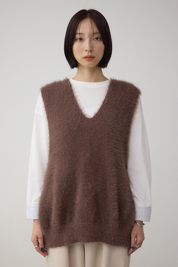 シャギーニットベスト 詳細画像
