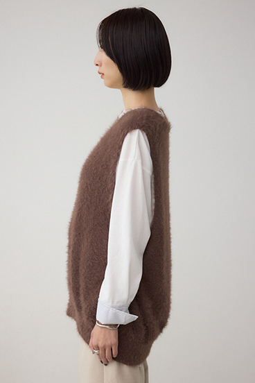 シャギーニットベスト 詳細画像