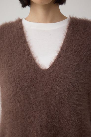 シャギーニットベスト 詳細画像