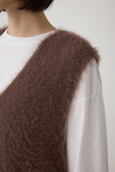 シャギーニットベスト 詳細画像