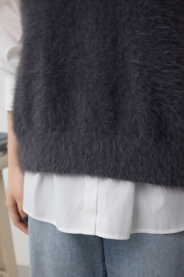 シャギーニットベスト 詳細画像