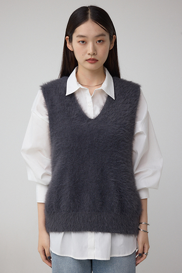 シャギーニットベスト 詳細画像