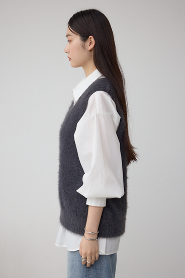 シャギーニットベスト 詳細画像