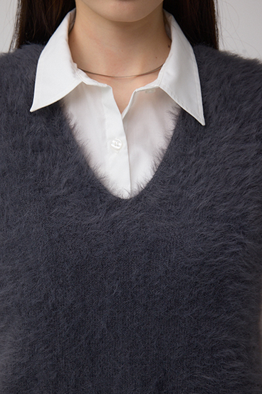 シャギーニットベスト 詳細画像