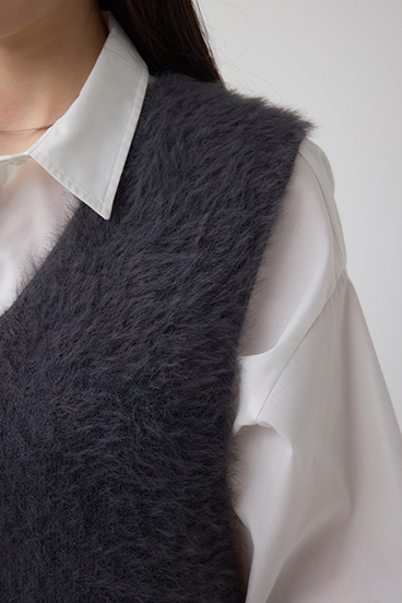 シャギーニットベスト 詳細画像