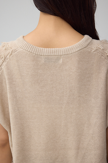 ラインフリンジニットトップス 詳細画像