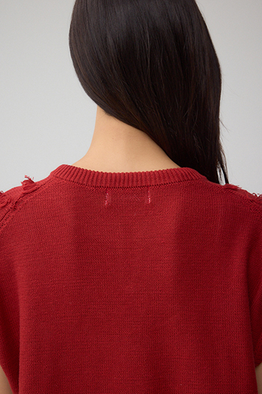 ラインフリンジニットトップス 詳細画像