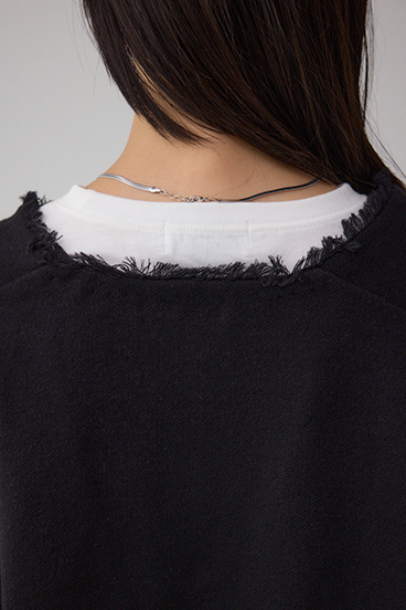 Vネックフリンジスウェッターニット 詳細画像