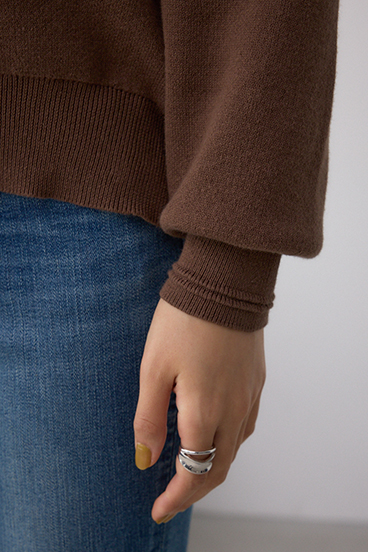 Vネックフリンジスウェッターニット 詳細画像