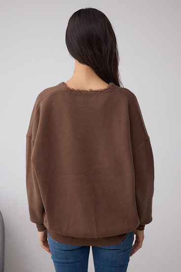 Vネックフリンジスウェッターニット 詳細画像