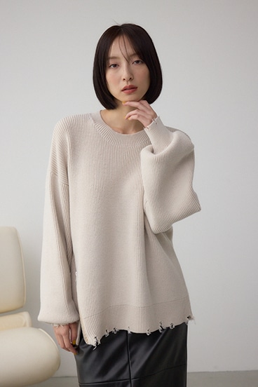 サイドZIPニットトップス 詳細画像