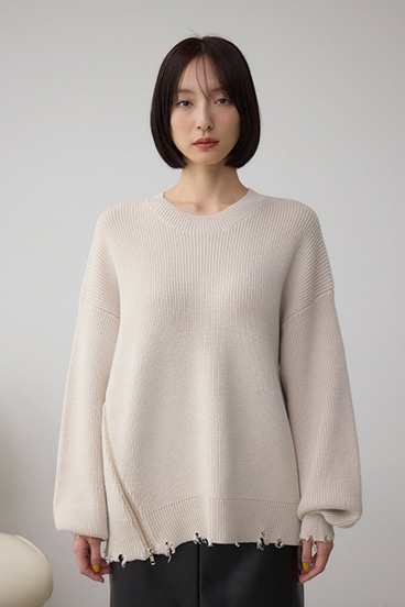 サイドZIPニットトップス 詳細画像