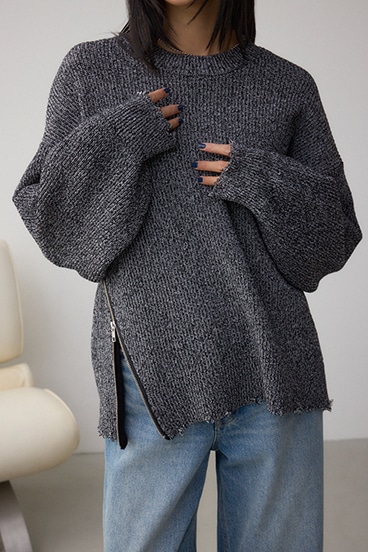 サイドZIPニットトップス｜WOMEN｜250IAB70-3021｜AZUL BY