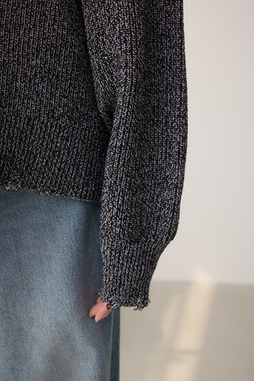 サイドZIPニットトップス 詳細画像