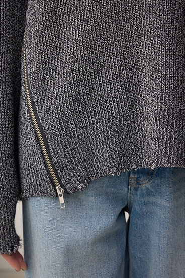 サイドZIPニットトップス 詳細画像