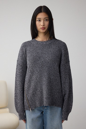 サイドZIPニットトップス 詳細画像