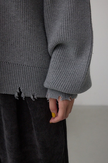 サイドZIPニットトップス 詳細画像