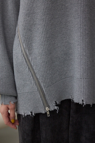 サイドZIPニットトップス 詳細画像