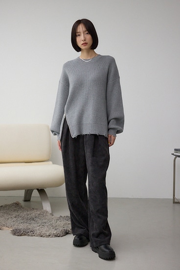 サイドZIPニットトップス 詳細画像