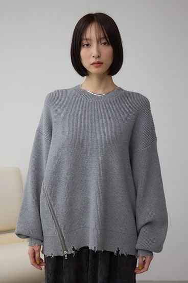 サイドZIPニットトップス 詳細画像