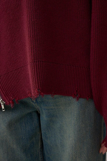 サイドZIPニットトップス 詳細画像