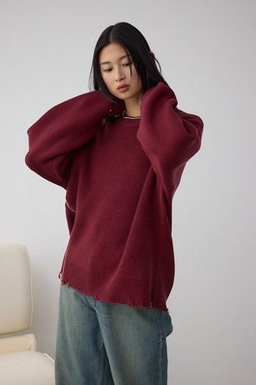 サイドZIPニットトップス 詳細画像