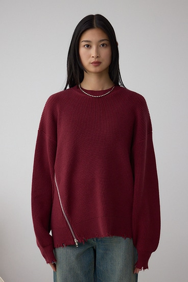 サイドZIPニットトップス 詳細画像