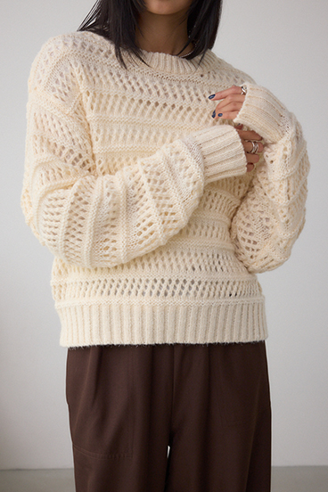 メッシュボーダーインナーセットニット