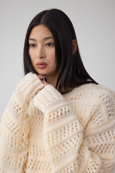 メッシュボーダーインナーセットニット