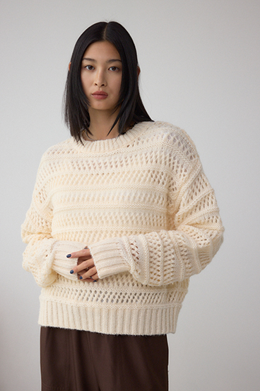 メッシュボーダーインナーセットニット 詳細画像