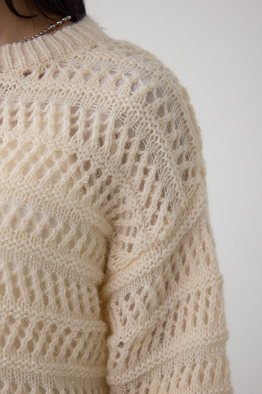 メッシュボーダーインナーセットニット 詳細画像