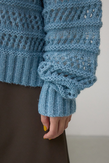 メッシュボーダーインナーセットニット 詳細画像