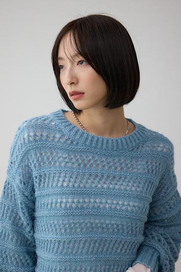 メッシュボーダーインナーセットニット