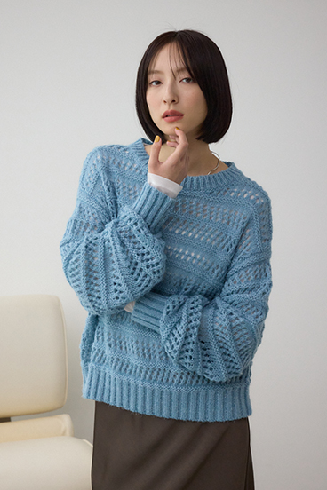 メッシュボーダーインナーセットニット 詳細画像