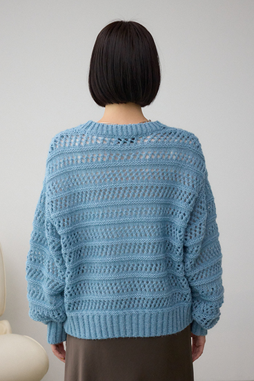 メッシュボーダーインナーセットニット 詳細画像