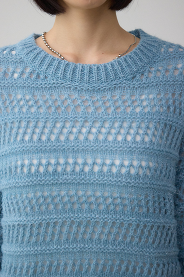 メッシュボーダーインナーセットニット 詳細画像